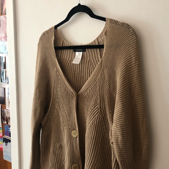 🥯 Beige ribbed coton cardigan from Côtélac size 3 - Picture 2 of 4